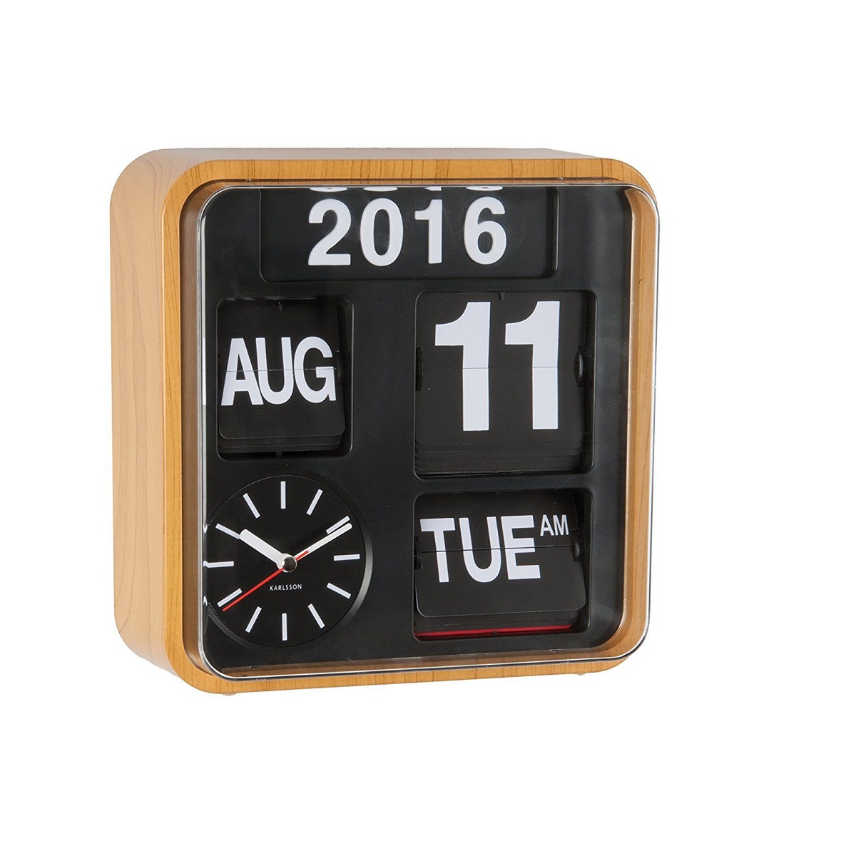 CALENDAR FLIP BAMBOO CLOCK